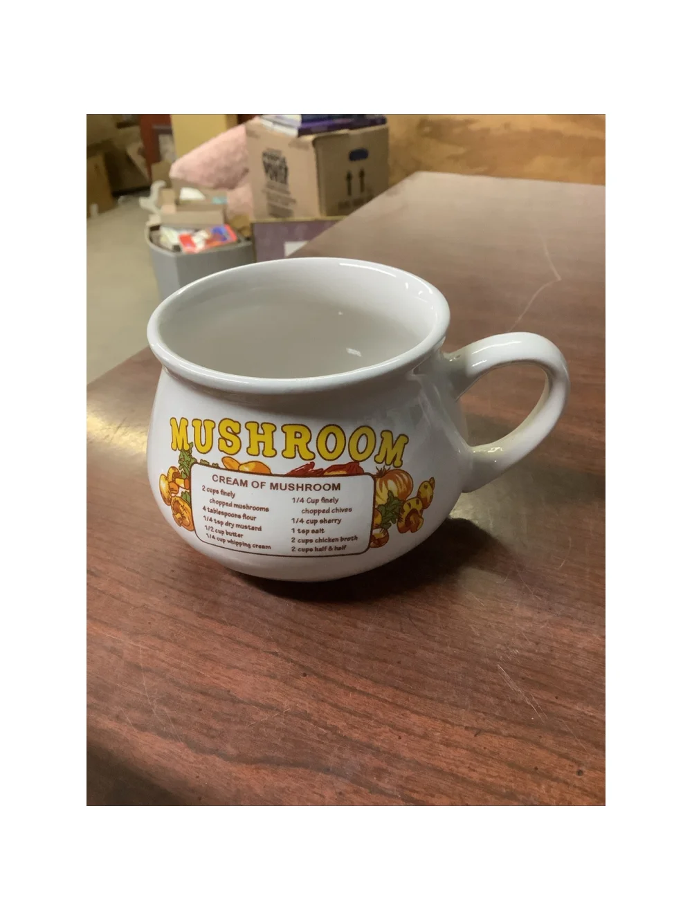 Mushroom Soup Recipe Mug for Cream of Mushroom Soup 14 ounces